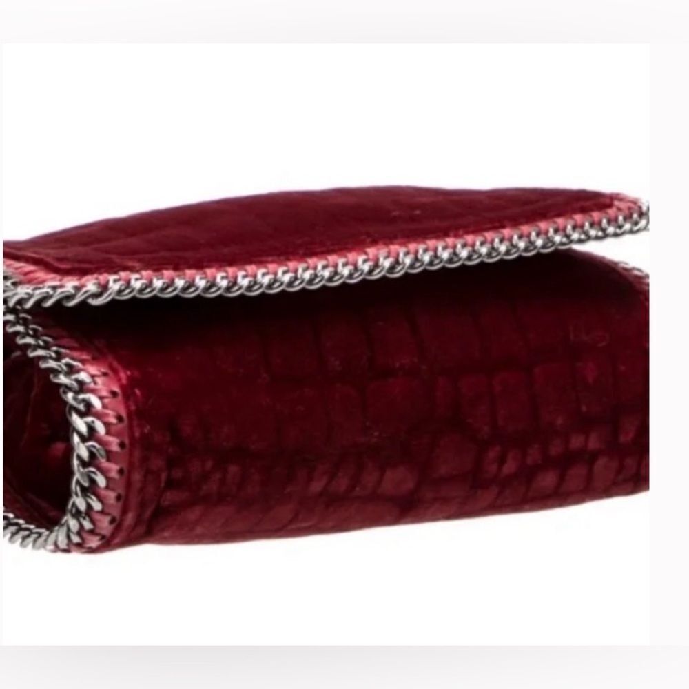 Stella McCartney *Scarlet Red* Velvet Chain Strap Hand Bag - Picture 4 of 5